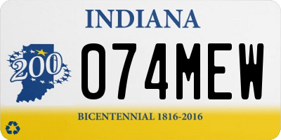 IN license plate 074MEW