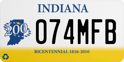 IN license plate 074MFB