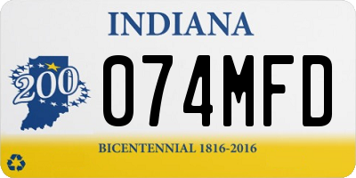 IN license plate 074MFD