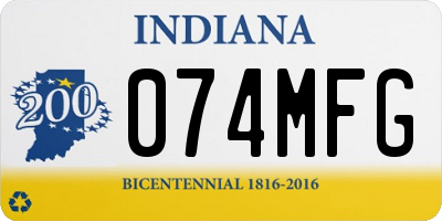 IN license plate 074MFG