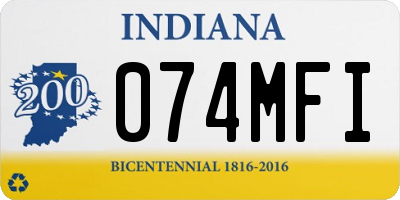 IN license plate 074MFI
