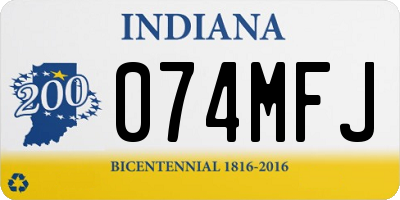 IN license plate 074MFJ