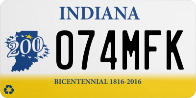 IN license plate 074MFK