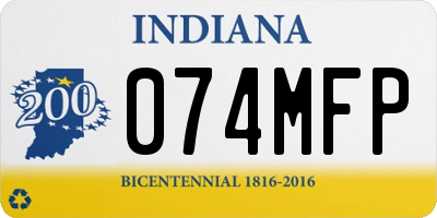 IN license plate 074MFP