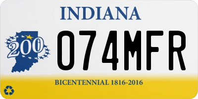 IN license plate 074MFR