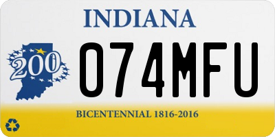 IN license plate 074MFU