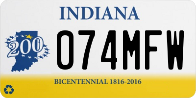 IN license plate 074MFW