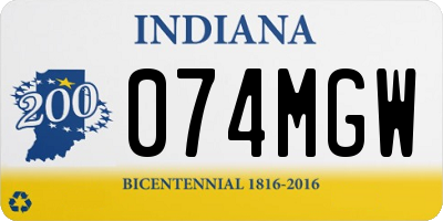 IN license plate 074MGW