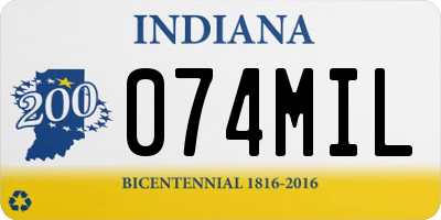 IN license plate 074MIL