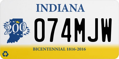 IN license plate 074MJW