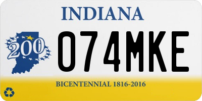 IN license plate 074MKE
