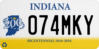 IN license plate 074MKY