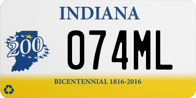 IN license plate 074ML