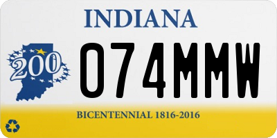 IN license plate 074MMW