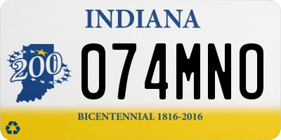 IN license plate 074MNO
