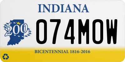 IN license plate 074MOW