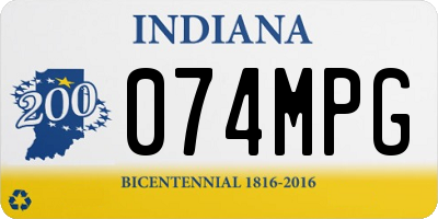 IN license plate 074MPG