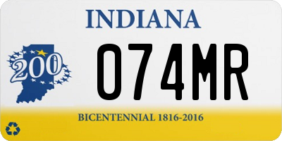 IN license plate 074MR