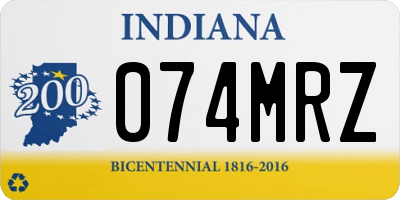 IN license plate 074MRZ