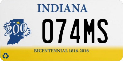 IN license plate 074MS