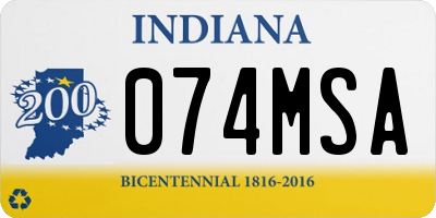 IN license plate 074MSA