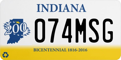 IN license plate 074MSG