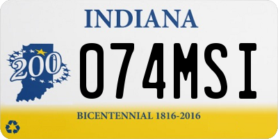 IN license plate 074MSI
