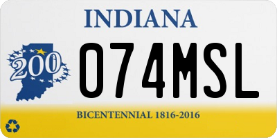 IN license plate 074MSL