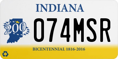 IN license plate 074MSR