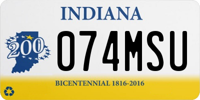 IN license plate 074MSU