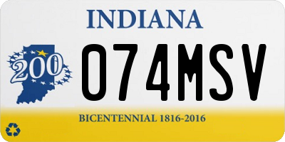 IN license plate 074MSV