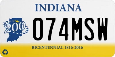 IN license plate 074MSW