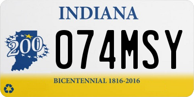 IN license plate 074MSY