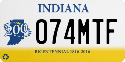 IN license plate 074MTF