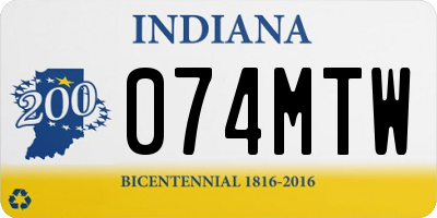 IN license plate 074MTW