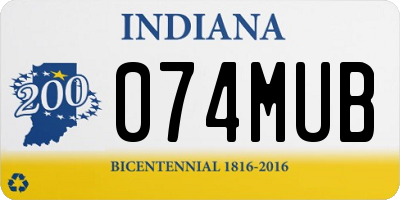 IN license plate 074MUB
