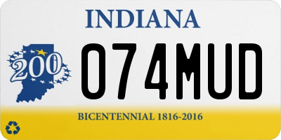 IN license plate 074MUD