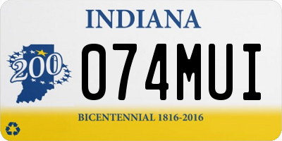 IN license plate 074MUI