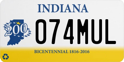 IN license plate 074MUL