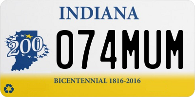 IN license plate 074MUM