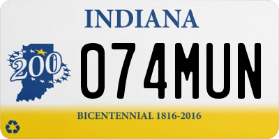 IN license plate 074MUN