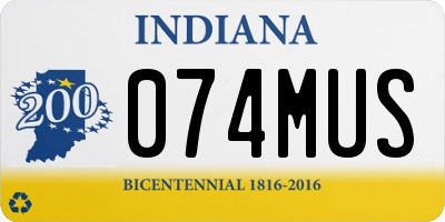 IN license plate 074MUS