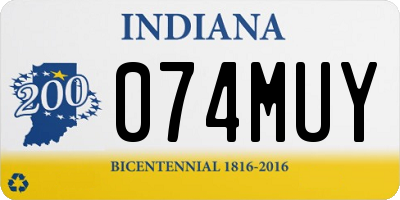 IN license plate 074MUY