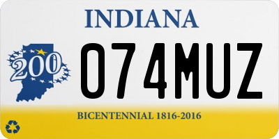 IN license plate 074MUZ
