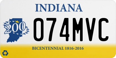 IN license plate 074MVC