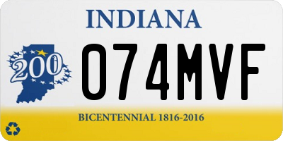 IN license plate 074MVF