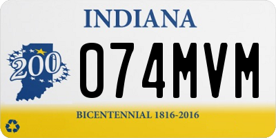 IN license plate 074MVM