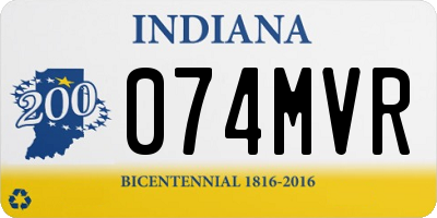 IN license plate 074MVR