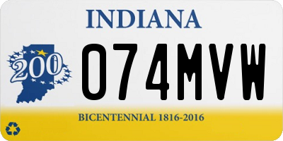 IN license plate 074MVW