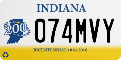 IN license plate 074MVY